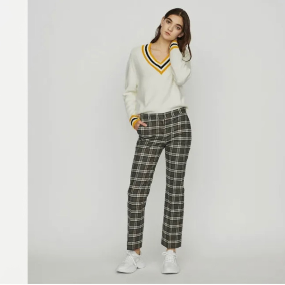 Maje Check Plaid Pants in Carreaux Size 34